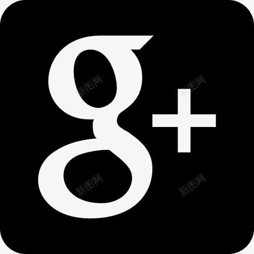 谷歌加标识在黑色背景上的图标png_新图网 https://ixintu.com 标志 标识 社会网络 谷歌加