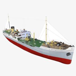 蓝红白色海运船货物红白色海运船高清图片