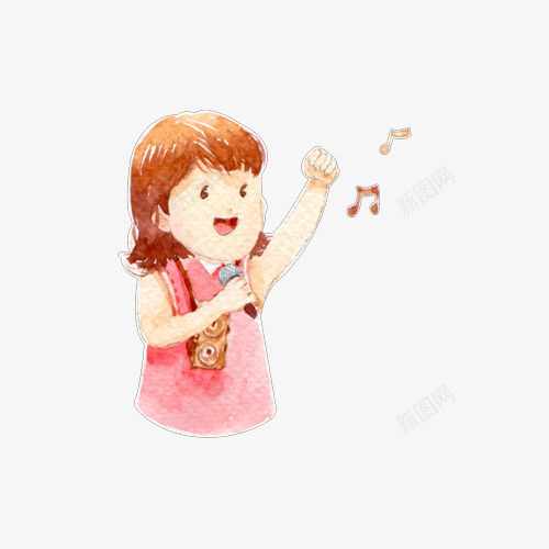 唱歌的小女孩png免抠素材_新图网 https://ixintu.com PNG素材 唱歌 小女孩 手绘