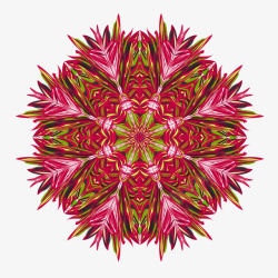红色圆形花簇装饰花纹图案矢量图素材
