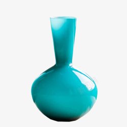 欧式客厅装饰插花瓶空蓝手工玻璃瓶高清图片