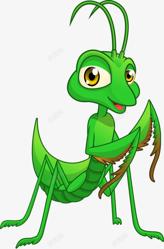 可爱的螳螂png免抠素材_新图网 https://ixintu.com 动画 手绘 绿色 螳螂