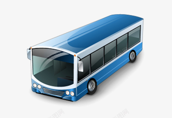 卡通蓝色公共汽车图标图标
