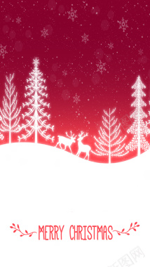 红色圣诞树矢量图H5背景背景