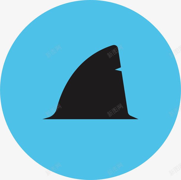 鲨鱼鳍图标矢量图eps_新图网 https://ixintu.com 危险标识 危险海域 图标icon 标识 蓝色 鲨鱼鳍 矢量图