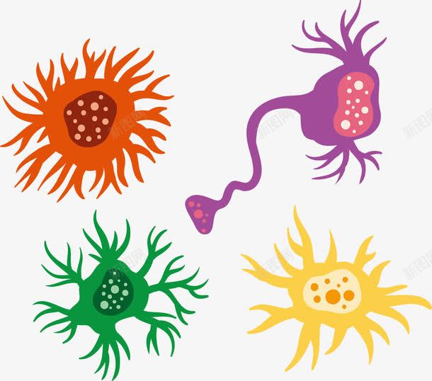 简约彩色医学细胞png免抠素材_新图网 https://ixintu.com 医学细胞 彩色 生物 研究 细胞