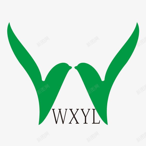 和平鸽绿色简约英文园林logo图标png_新图网 https://ixintu.com 和平鸽 园林logo 简约 绿色 英文