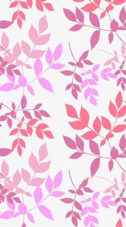 粉色树叶底纹素材