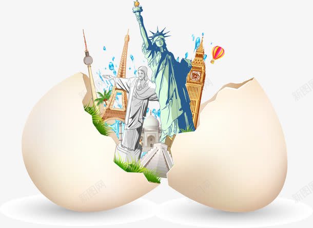 手绘破壳的鸡蛋png免抠素材_新图网 https://ixintu.com 手绘 破壳的鸡蛋 雕像