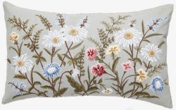 野花刺绣枕头素材
