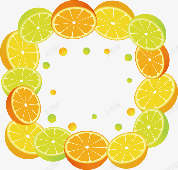 水果橙子边框矢量图ai免抠素材_新图网 https://ixintu.com 橙子 水果 边框 矢量图
