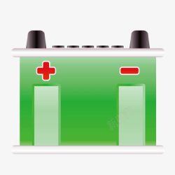 绿色电池箱电瓶矢量图素材