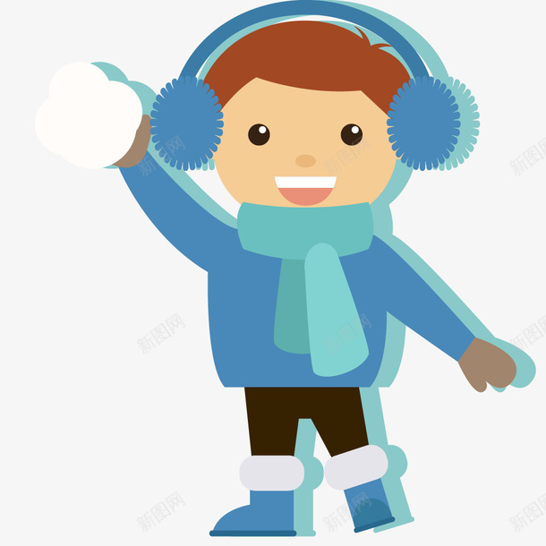 穿蓝色衣服的小孩png免抠素材_新图网 https://ixintu.com png图形 冬季 小孩 服装 耳机 蓝色 装饰