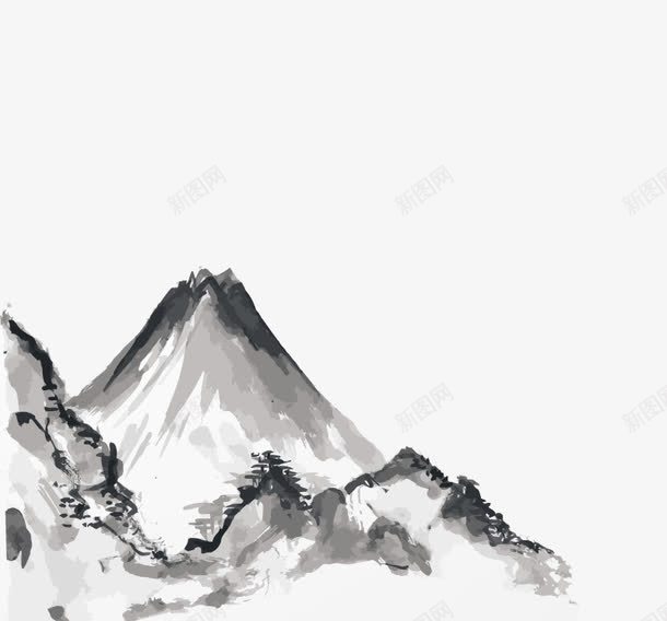 水墨山峦背景png免抠素材_新图网 https://ixintu.com 中国风 山峦 山峦矢量素材 水墨素材