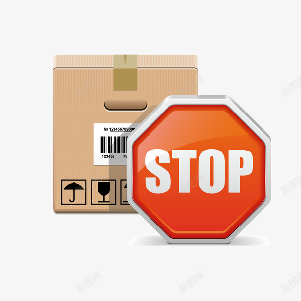 货品和禁止标牌png免抠素材_新图网 https://ixintu.com 标牌 禁止 货品 货物 货箱