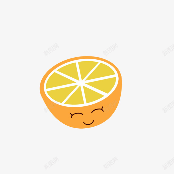 半片橙子psd免抠素材_新图网 https://ixintu.com 儿童节素材 卡通素材 橙子