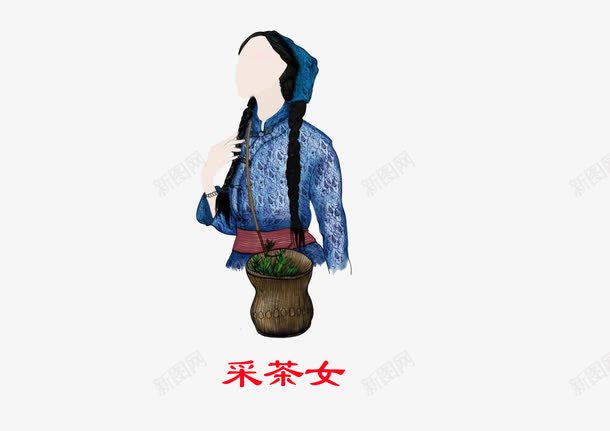 采茶女简笔画png免抠素材_新图网 https://ixintu.com 少数民族 手绘 简笔画 茶叶制作 采茶女