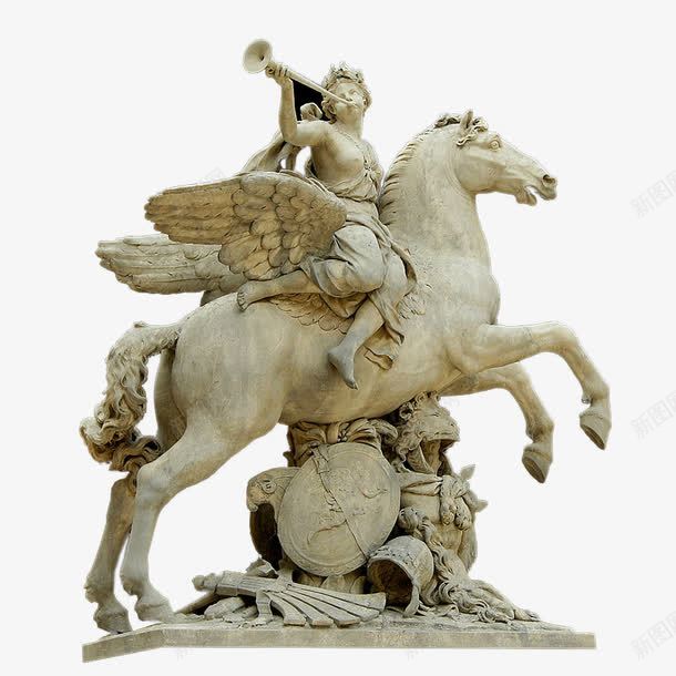 骑马的小男孩png免抠素材_新图网 https://ixintu.com 罗浮宫 罗浮宫外雕像 雕像 飞马雕像 骑马的男孩