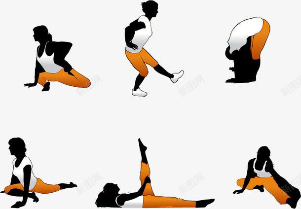 健身人物剪影png免抠素材_新图网 https://ixintu.com 人物剪影 体操 健美 健身 女性 瑜伽 运动