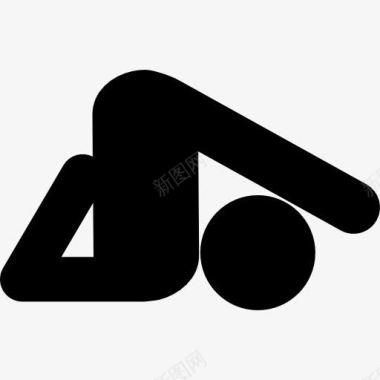 男子瑜伽伸展背部图标图标