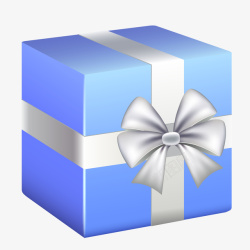 扁平蓝色礼物盒矢量图素材