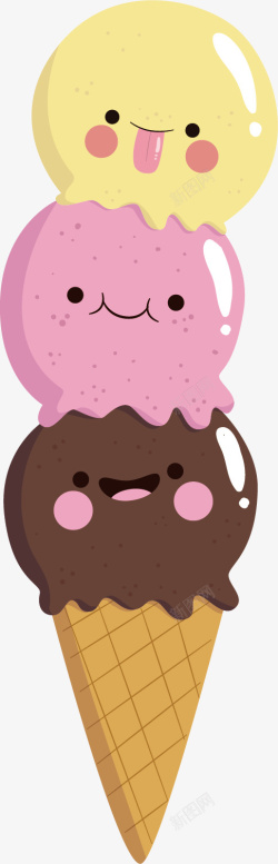 可爱的冰淇淋矢量图素材