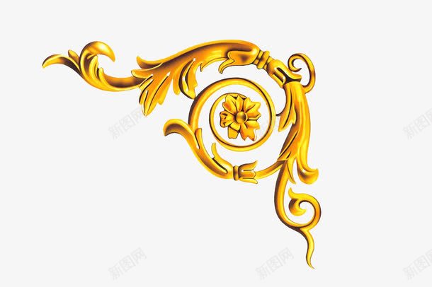 角花边png免抠素材_新图网 https://ixintu.com 纹理 花边 金属