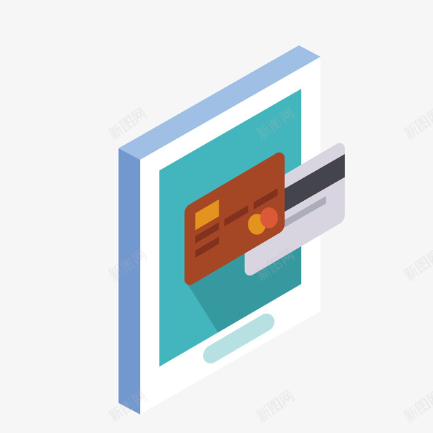白色立体刷卡元素矢量图ai免抠素材_新图网 https://ixintu.com 扁平化 手绘 白色 科技 立体 财富 金融 银行卡 矢量图