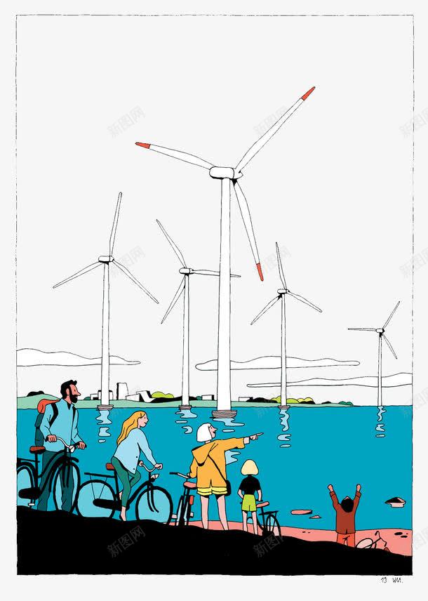 海边的风景png免抠素材_新图网 https://ixintu.com 人物 海边 风的发电机