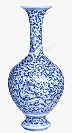 长颈花瓶青花瓷花瓶高清图片