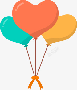 情人节爱心气球漂浮图案素材