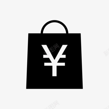 日元标志购物袋图标图标