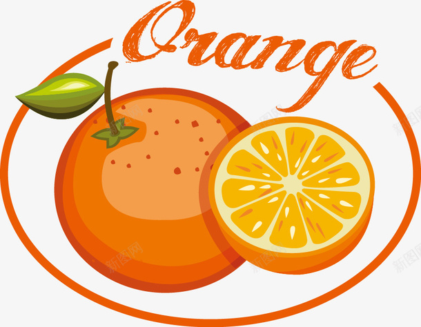 水果标签橙子矢量图ai免抠素材_新图网 https://ixintu.com 水果标签矢量素材橙子 矢量图