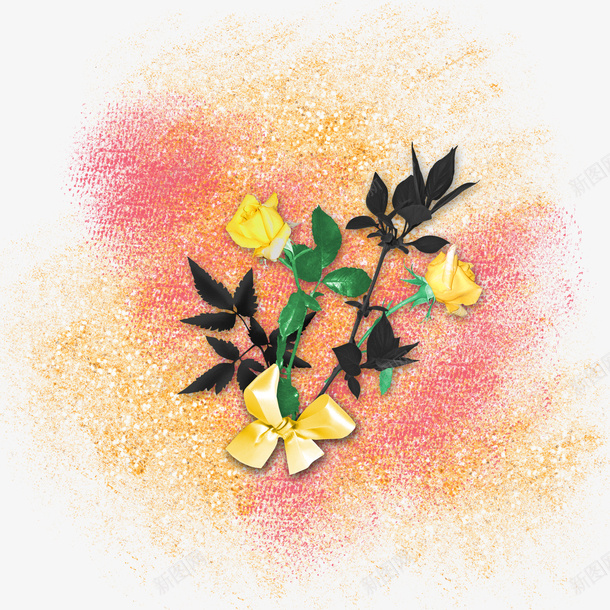 水墨花卉图案png免抠素材_新图网 https://ixintu.com 墨画 植物 水墨 花卉 装饰图案