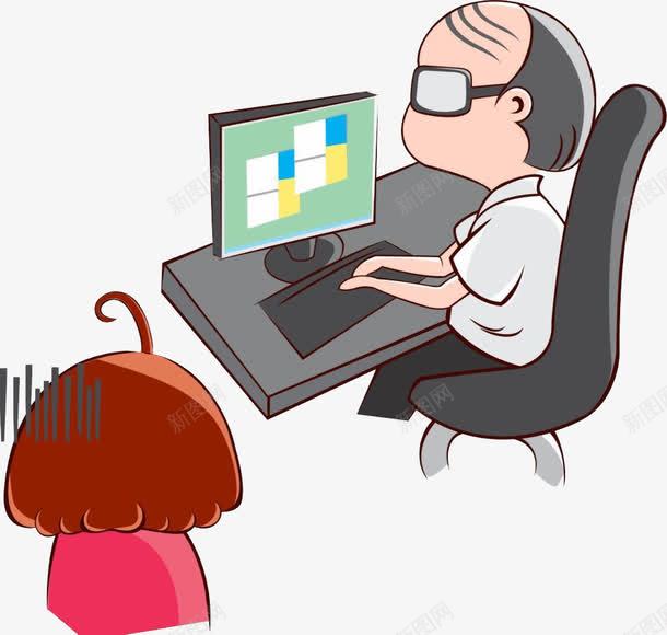 老总玩游戏png免抠素材_新图网 https://ixintu.com 卡通老总 总经理 总裁 总裁办公室 手绘老总 老总 老总办公室