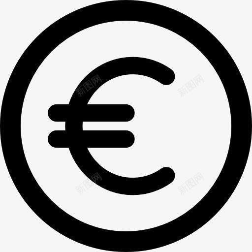 欧元硬币图标png_新图网 https://ixintu.com 商务 标志 欧元 硬币 符号 货币 贸易 钱 钱字符号