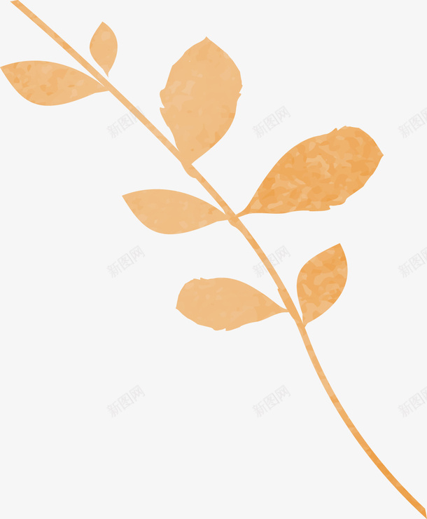 橙色叶子案矢量图eps免抠素材_新图网 https://ixintu.com 叶子 图形 植物 橙色 水彩 装饰 矢量图