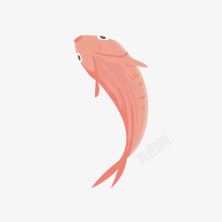 一条红色游动的鱼矢量图素材