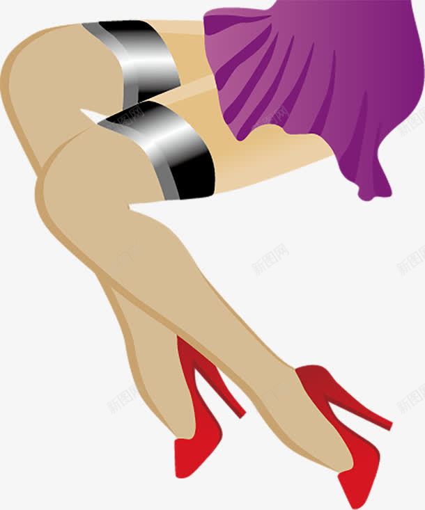 紫色裙子和红色高跟鞋png免抠素材_新图网 https://ixintu.com 紫色裙子 紫色裙子和红色高跟鞋 红色高跟鞋 身材 鞋子