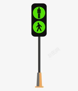人行道信号灯路牌路标人行道路灯信号灯高清图片