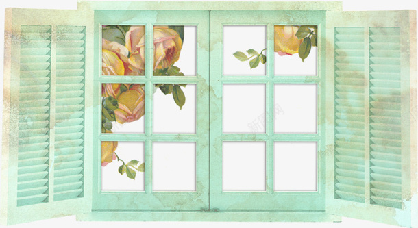 窗户外的花朵png免抠素材_新图网 https://ixintu.com PNG素材 窗户 绿叶 花朵