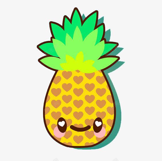卡通菠萝图案元素psd免抠素材_新图网 https://ixintu.com 凤梨 卡通元素 彩色 扁平化 水果 菠萝