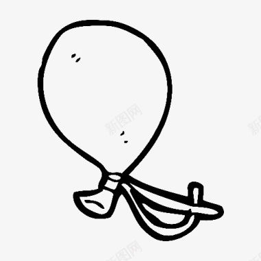 黑色系绳气球简笔画图标图标