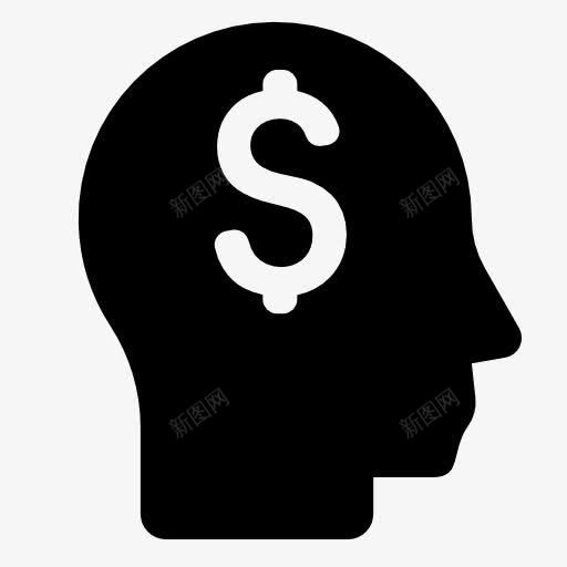 大脑的金钱符号图标png_新图网 https://ixintu.com 美元 钱