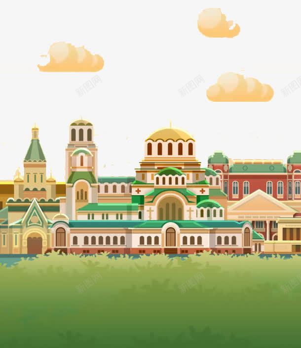 世界旅游日png免抠素材_新图网 https://ixintu.com 保加利亚 卡通 城市 平扁图形 建筑 索菲亚