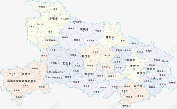 湖北省地图png免抠素材_新图网 https://ixintu.com 中国 免抠 地图 湖北