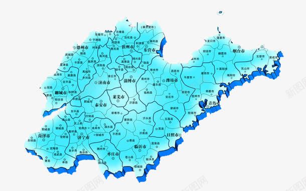 山东地图png免抠素材_新图网 https://ixintu.com 地图 山东地图 蓝色地图