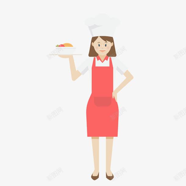 卡通女厨子png免抠素材_新图网 https://ixintu.com 卡通人物 卡通厨子 卡通女孩 厨娘 女厨师 背景装饰