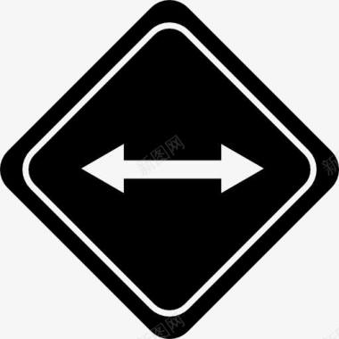 交通信号的双箭头相反的方向图标图标
