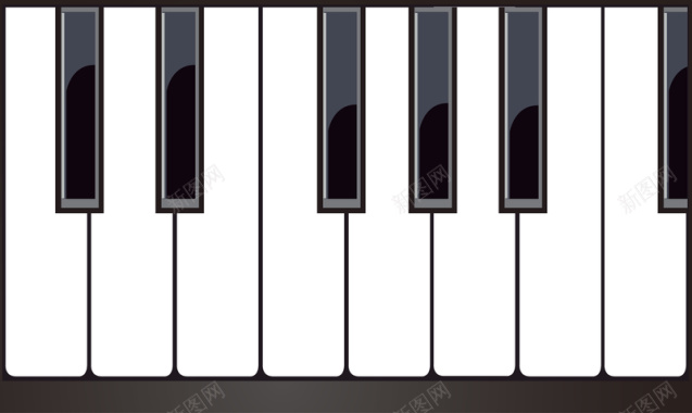 矢量黑白钢琴琴键背景背景